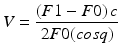 
$$ V=\frac{\left(F1-F0\right)c}{2F0(cosq)} $$
