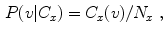 $$\begin{aligned} P(v|C_x) = C_x(v)/N_x \mathrm \ , \end{aligned}$$