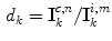 $$\begin{aligned} d_k = \mathbf I _k^{c,n} / \mathbf I _k^{i,m} \end{aligned}$$