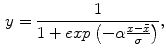 $$\begin{aligned} y=\frac{1}{1+exp\left( -\alpha \frac{x-\bar{x}}{\sigma }\right) }, \end{aligned}$$