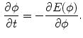 $$\begin{aligned} \frac{\partial \phi }{\partial t} = -\frac{\partial E(\phi )}{\partial \phi }. \end{aligned}$$