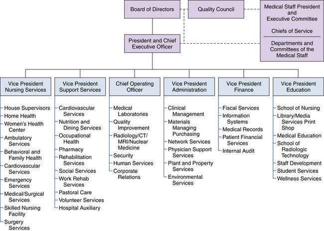 Hospital Management Organizational Chart