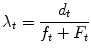 $$ \lambda_{t} = \frac{{d_{t} }}{{f_{t} + F_{t} }} $$