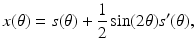 $$\displaystyle{ x(\theta ) = s(\theta ) + \frac{1} {2}\sin (2\theta )s^{{\prime}}(\theta ), }$$