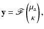 $$\displaystyle{ \mathbf{y} = \mathbf{\mathcal{F}}\left (\begin{array}{@{}c@{}} \mu _{{\mathrm{a}}}\\ \kappa \end{array} \right ), }$$