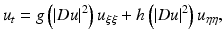 $$\displaystyle{u_{t} = g\left (\left \vert Du\right \vert ^{2}\right )u_{\xi \xi } + h\left (\left \vert Du\right \vert ^{2}\right )u_{\eta \eta },}$$