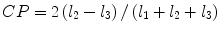 
$$ CP=2\left({l}_2-{l}_3\right)/\left({l}_1+{l}_2+{l}_3\right) $$
