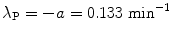 $$ \lambda _{\mathrm{P}} = - a = 0.133\ \mathrm{min}^{ - 1} $$