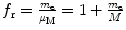 $f_{\mathrm{r}} = \frac{m_{\mathrm{e}}}{\mu _{\mathrm{M}}} = 1 + \frac{m_{\mathrm{e}}}{M}$