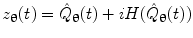 $$ z_{{\varvec{\uptheta}}} (t) = \hat{Q}_{{\varvec{\uptheta}}} (t) + iH(\hat{Q}_{{\varvec{\uptheta}}} (t)) $$