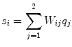 $$s_{i} = \sum\limits_{j = 1}^{2} W_{ij} q_{j}$$