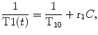 
$$ \frac{1}{\mathrm{T}1(t)}=\frac{1}{{\mathrm{T}}_{10}}+{\mathrm{r}}_1C, $$
