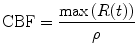 
$$ \mathrm{CBF}=\frac{ \max \left(R(t)\right)}{\rho } $$
