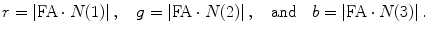 
$$ r=\left|\mathrm{FA}\cdot N(1)\right|,\kern1em g=\left|\mathrm{FA}\cdot N(2)\right|,\kern1em \mathrm{and}\kern1em b=\left|\mathrm{FA}\cdot N(3)\right|. $$
