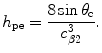 
$$ {{h}_{\text{pe}}}=\frac{8\sin {{\theta }_{\text{c}}}}{c_{\beta 2}^{3}}. $$
