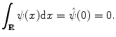 
$$ \int_{\mathbb {R}} {\psi (x)\mathrm{ d}x=\hat{\psi}(0)=0}. $$
