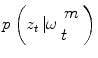 
$$ p\left({z}_t\left|\omega \right.\begin{array}{l}\!m\\ \!\!t\end{array}\right) $$
