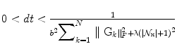 
$$ 0< dt<\frac{1}{b^2{\displaystyle {\sum}_{k=1}^N\parallel {\mathrm{G}}_k}{\parallel}_F^2+\uplambda {\left(\left|{\mathcal{N}}_{\mathrm{x}}\right|+1\right)}^2} $$
