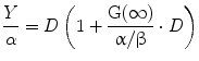 $$ \frac{Y}{\alpha } = D\left( {1 + \frac{{{\text{G}}(\infty )}}{{{{\upalpha}}/{{\upbeta}}}} \cdot D} \right) $$