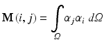 $$ \mathbf{M}\left(i,j\right)=\underset{\varOmega }{\int }{\alpha}_j{\alpha}_i\kern0.3em d\varOmega $$