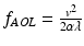 $$ {f}_{AOL}=\frac{v^2}{2\alpha \lambda } $$