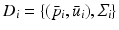 $$D_i = \{(\bar{p}_i, \bar{u}_i), \varSigma _i\}$$