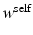 $$w^{\text {self}}$$