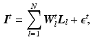 $$\begin{aligned} {\varvec{I}}^t = \sum _{l=1}^{N}{{\varvec{W}}_l^t {\varvec{L}}_l} + \mathbf {\epsilon }^t\!, \end{aligned}$$