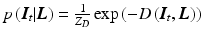 $$p\left( {\varvec{I}}_t | {\varvec{L}}\right) = \frac{1}{Z_D} \exp {\left( -D\left( {\varvec{I}}_t, {\varvec{L}}\right) \right) }$$