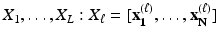 $$X_1,\dots , X_L : X_{\ell } = [\mathbf {x^{(\ell )}_1},\dots ,\mathbf {x^{(\ell )}_N} ]$$