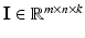 $$\mathbf{I}\in \mathbb {R}^{m\times n\times k} $$