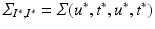 $$\varSigma _{I^*,I^*} = \varSigma (u^*,t^*,u^*,t^*)$$