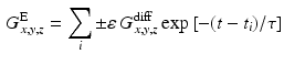 $$\begin{aligned} G_{x,y,z}^{\mathrm {E}}=\sum _{i}^{} \pm \varepsilon \, G^{\mathrm {diff}}_{x,y,z}\exp \left[ {-(t-t_i)/ \tau }\right] \end{aligned}$$