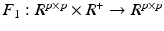 $$F_1: R^{p\times p}\times R^+\rightarrow R^{p\times p}$$