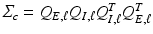 $$ \varSigma _c= Q_{E, \ell } Q_{I, \ell } Q_{I, \ell }^T Q_{E, \ell }^T$$