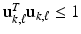 $$ \mathbf{u}_{k, \ell }^T\mathbf{u}_{k, \ell }\le 1 $$