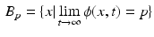 $$\begin{aligned} B_p = \{ x | \lim _{t \rightarrow \infty } \phi (x,t) = p\} \end{aligned}$$