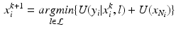 $$\begin{aligned} x_{i}^{k+1} = \underset{l \in \mathcal {L}}{argmin}\{ U(y_i|x_i^{k},l) + U(x_{N_i})\} \end{aligned}$$