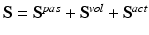 $$ \mathbf{S}=\mathbf{S}^{pas}+\mathbf{S}^{vol}+\mathbf{S}^{act}$$