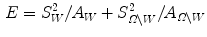 $$\begin{aligned} E=S^2_W/A_W + S^2_{\varOmega \backslash W}/A_{\varOmega \backslash W} \end{aligned}$$