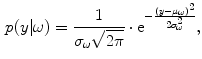 $$\begin{aligned} p(y|\omega ) = \frac{1}{\sigma _\omega \sqrt{2 \pi }} \cdot \mathrm{e}^{-\frac{\left( y-\mu _\omega \right) ^2}{2\sigma _\omega ^2}}, \end{aligned}$$