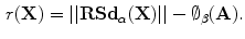 $$\begin{aligned} r(\mathbf{X}) = ||\mathbf{{RSd}}_{\alpha } (\mathbf{X})|| - \emptyset _{\beta } (\mathbf{A}) . \end{aligned}$$