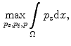 $$\begin{aligned} \max _{p_{s},p_{t},p}\int \limits _{\Omega }p_{s}{\mathrm{{d}}}{x}, \end{aligned}$$