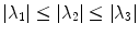 $$\left| \lambda _{1}\right| \le \left| \lambda _{2}\right| \le \left| \lambda _{3}\right| $$