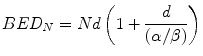 
$$ BE{D}_N=Nd\left(1+\frac{d}{\left(\alpha /\beta \right)}\right) $$
