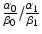 $$ \frac{\alpha_0}{\beta_0}/\frac{\alpha_1}{\beta_1} $$