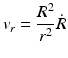 
$$ {v}_r=\frac{R^2}{r^2}\dot{R} $$
