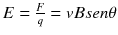 
$$ E=\frac{F}{q}= vBsen\theta $$
