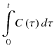 
$$ \underset{0}{\overset{t}{{\displaystyle \int }}}C\left(\tau \right)d\tau $$
